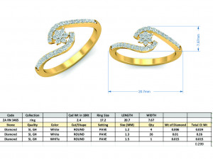 diamond ring for ladies 3D 打印模型