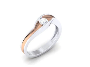 парне кільце з діамантом 3D Принт Модель