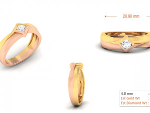 diamond couple ring 3D Baskı Modeli
