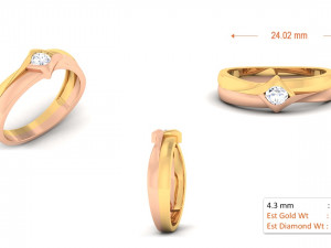 diamond couple ring 3D Baskı Modeli