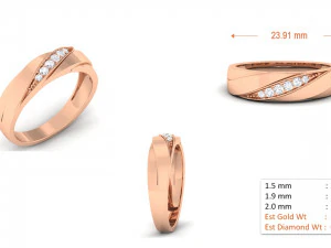 anel de casal de diamantes Modelo de Impressão 3D