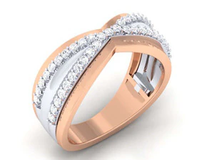 кольцо с бриллиантовой парой 3D Принт Модель