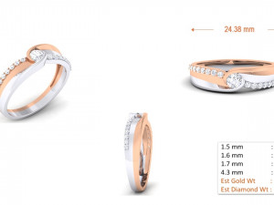 Diamant-Paarring 3D Druckmodell