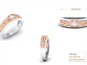 diamond couple ring 3D Print Model