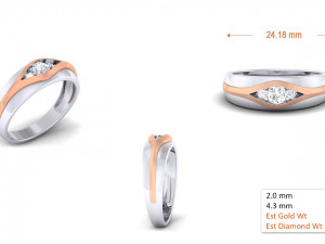 diamond couple ring 3D Baskı Modeli