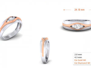 diamond couple ring 3D Print Model