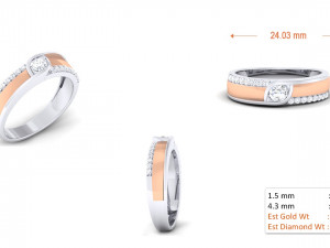 diamond couple ring 3Dプリントモデル