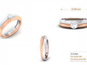 diamond couple ring 3Dプリントモデル