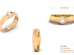 diamond couple ring 3D Print Model