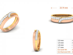 diamond couple ring 3D Baskı Modeli