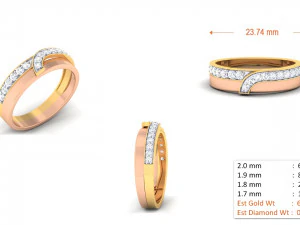 diamond couple ring 3D Print Model