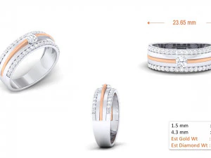 diamond couple ring 3D Print Model