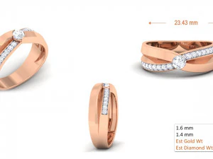 diamond couple ring 3D Print Model