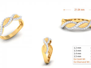 diamond couple ring 3D Print Model