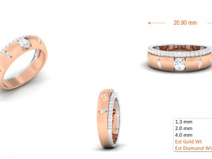 diamond couple ring 3D Print Model