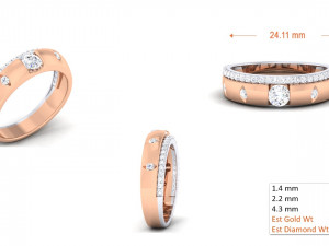 diamond couple ring 3D Print Model