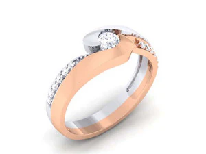 парне кільце з діамантом 3D Принт Модель