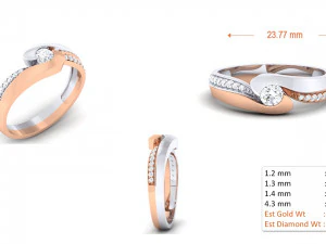diamond couple ring 3D Print Model