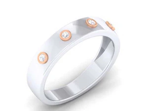 钻石情侣戒指 3D 打印模型