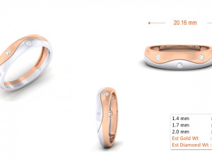 diamond couple ring 3D Baskı Modeli