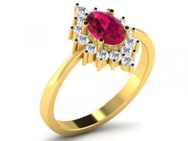 diamond ring for ladies 3Dプリントモデル .c4d .max .obj .3ds .fbx .stl .blend 