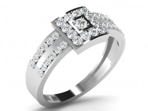 여성용 다이아몬드 반지 3D 프린트 모델