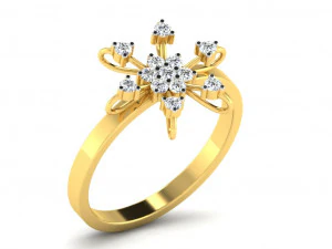 महिलाओं के लिए हीरे की अंगूठी 3D प्रिंट मॉडल