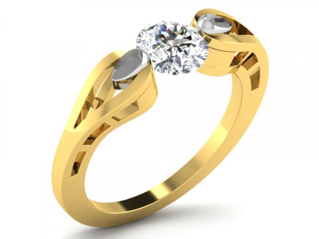 diamond ring for ladies 3D Baskı Modeli .c4d .max .obj .3ds .fbx .stl .blend 