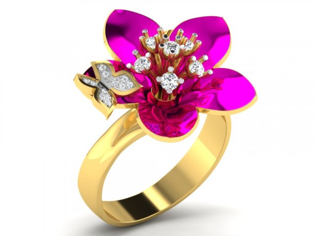 diamond ring for ladies 3Dプリントモデル .c4d .max .obj .3ds .fbx .stl .blend 