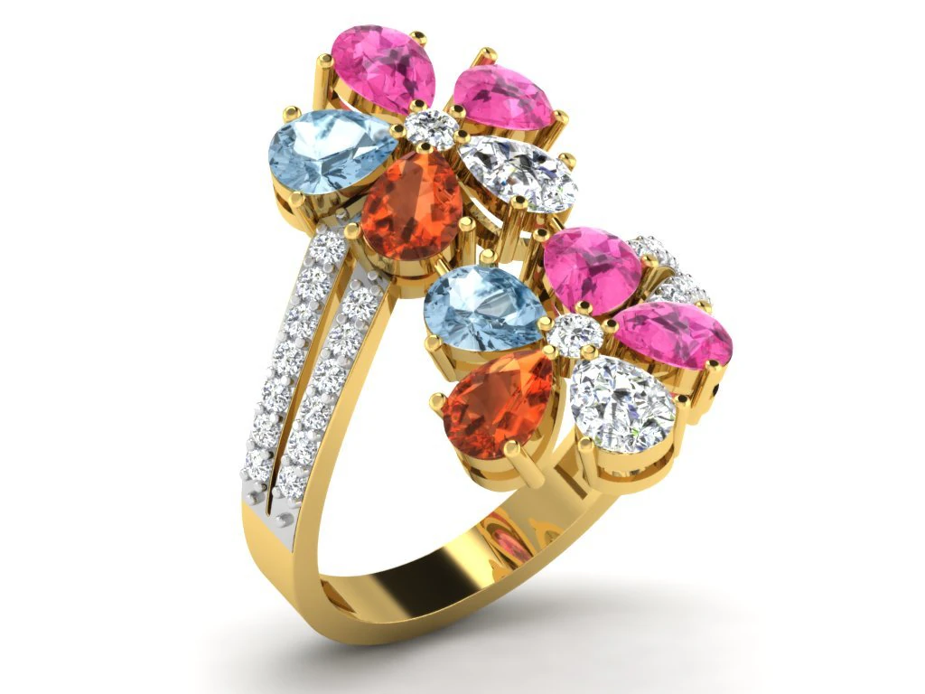 diamond ring for ladies 3D Print Model .c4d .max .obj .3ds .fbx .stl .blend 