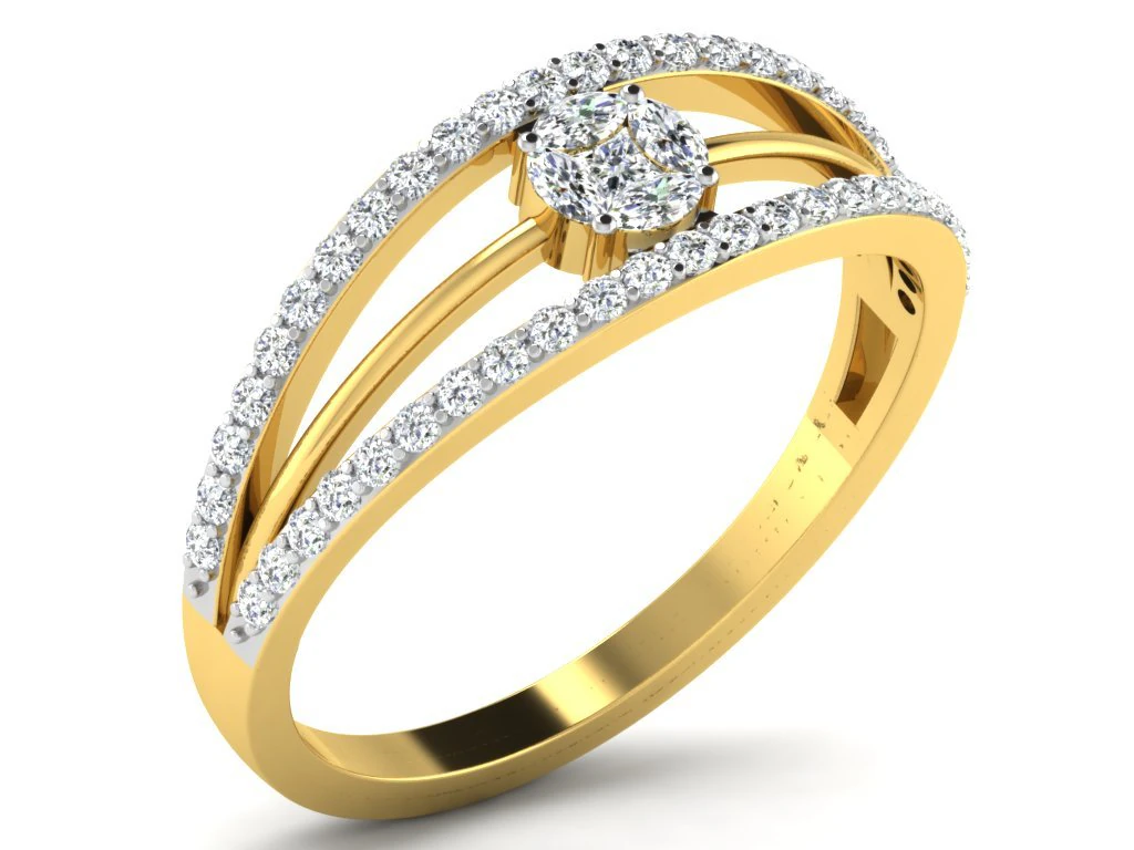 diamond ring for ladies 3D Print Model .c4d .max .obj .3ds .fbx .stl .blend 