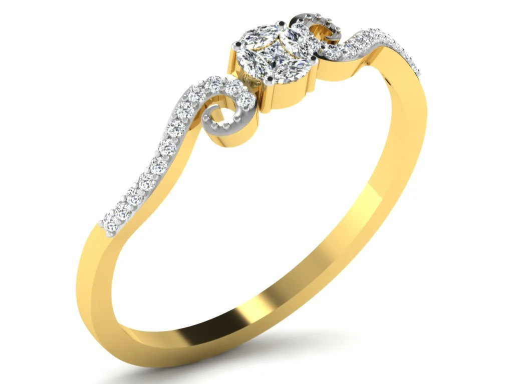 diamond ring for ladies 3D Print Model .c4d .max .obj .3ds .fbx .stl .blend 