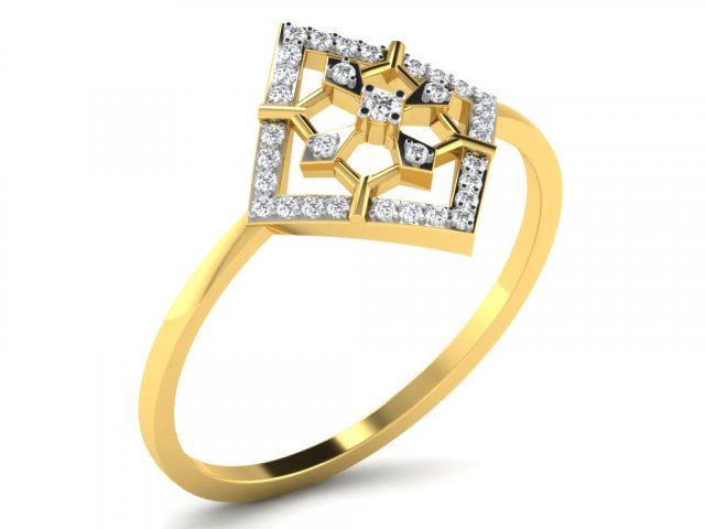 diamond ring for ladies 3Dプリントモデル .c4d .max .obj .3ds .fbx .stl .blend 