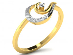 महिलाओं के लिए हीरे की अंगूठी 3D प्रिंट मॉडल