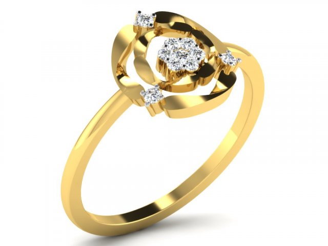 diamond ring for ladies 3Dプリントモデル .c4d .max .obj .3ds .fbx .stl .blend 