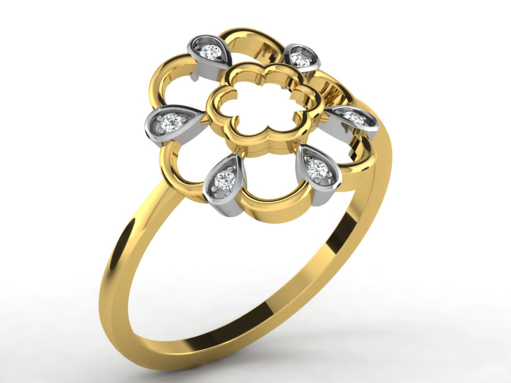 diamond ring for ladies 3D Print Model .c4d .max .obj .3ds .fbx .stl .blend