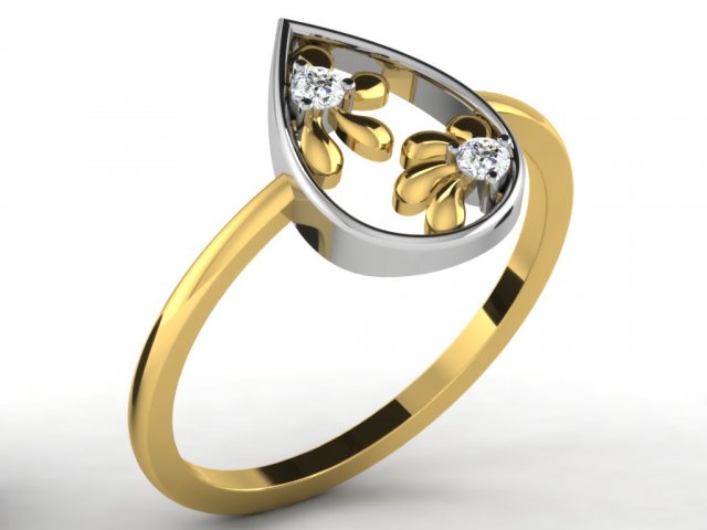 diamond ring for ladies 3D Baskı Modeli .c4d .max .obj .3ds .fbx .stl .blend