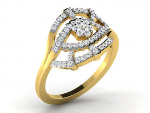 Diamantring f&uuml;r Damen 3D Druckmodell