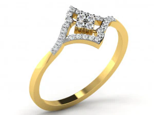 Diamantring f&uuml;r Damen 3D Druckmodell