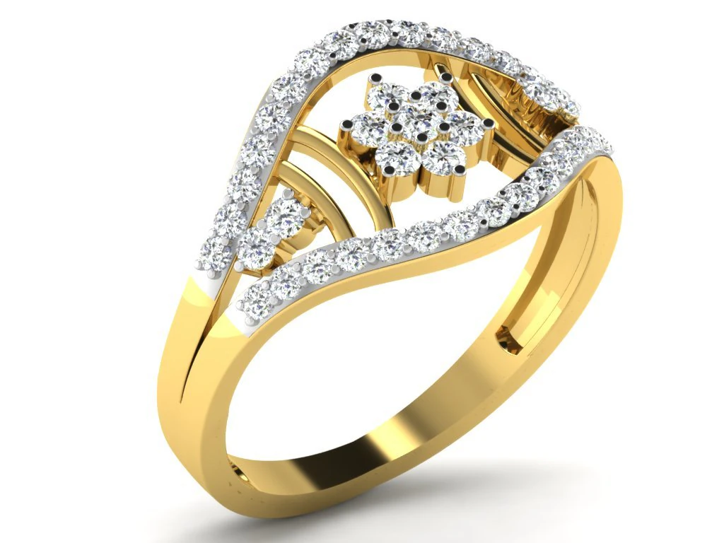 diamond ring for ladies 3D Print Model .c4d .max .obj .3ds .fbx .stl .blend 