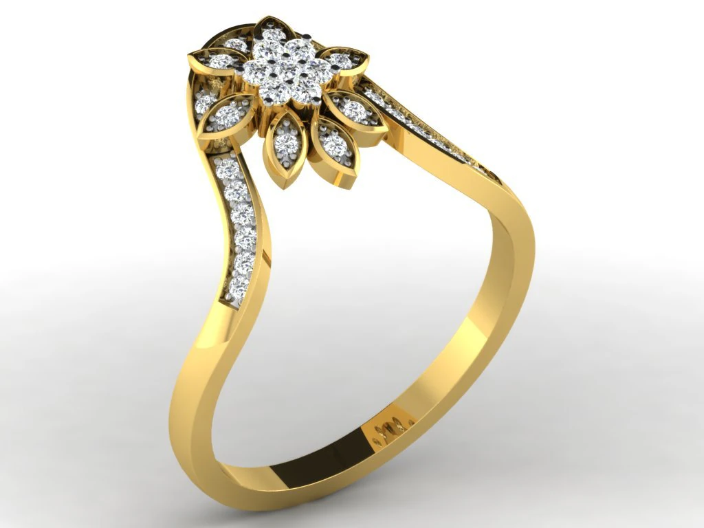 diamond ring for ladies 3D Print Model .c4d .max .obj .3ds .fbx .stl .blend