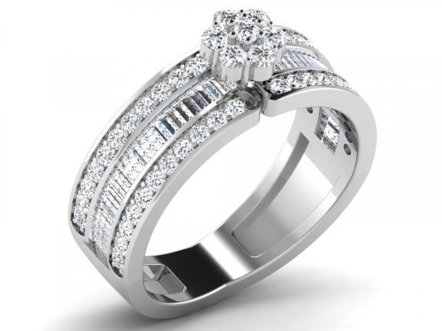 diamond ring for ladies 3Dプリントモデル .c4d .max .obj .3ds .fbx .stl .blend 