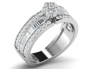 pierścionek z brylantem dla pań Model do druku 3D