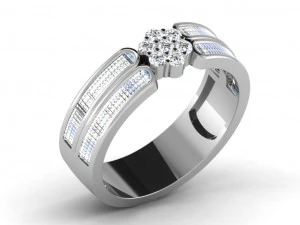 pierścionek z brylantem dla pań Model do druku 3D