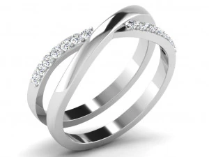 महिलाओं के लिए हीरे की अंगूठी 3D प्रिंट मॉडल