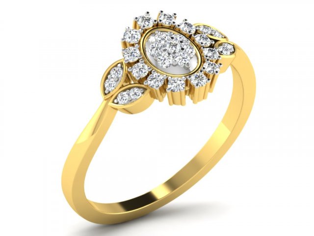 diamond ring for ladies 3Dプリントモデル .c4d .max .obj .3ds .fbx .stl .blend 