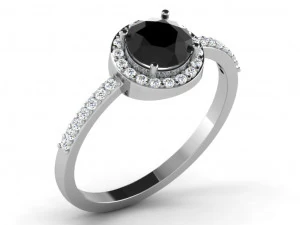 anillo de diamantes para damas Modelo de impresión 3D