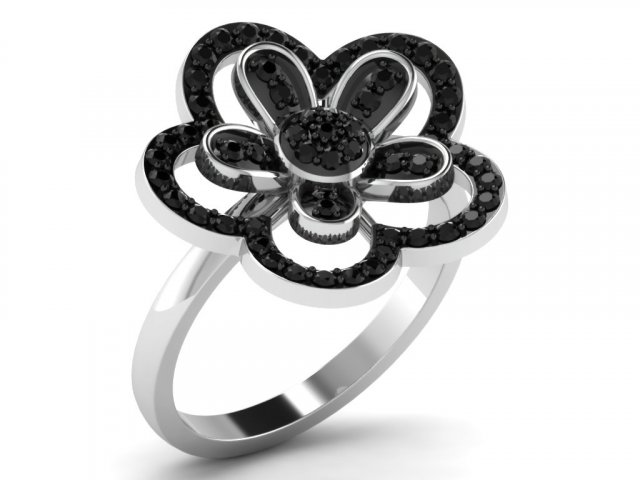 diamond ring for ladies 3D Print Model .c4d .max .obj .3ds .fbx .stl .blend 