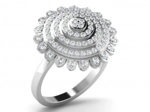 Diamantring f&uuml;r Damen 3D Druckmodell
