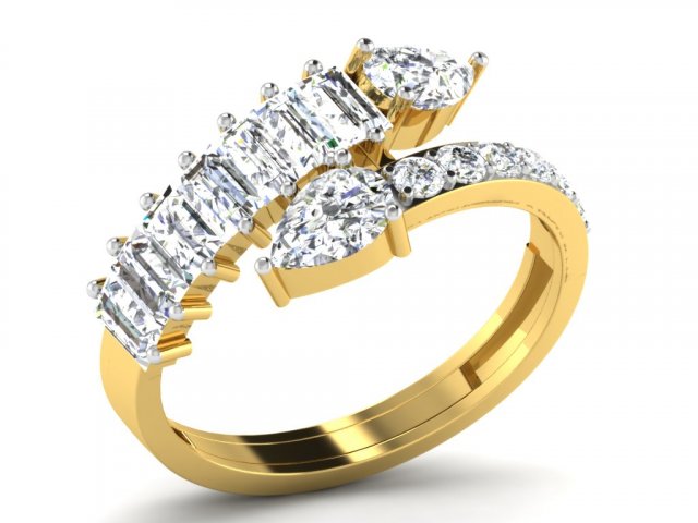 diamond ring for ladies 3Dプリントモデル .c4d .max .obj .3ds .fbx .stl .blend 